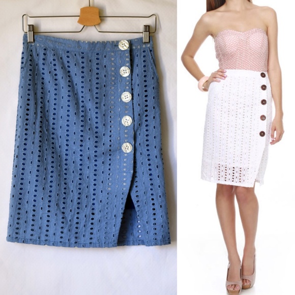 Modcloth Dresses & Skirts - NWOT Knitted Dove Modcloth Eyelet Midi BL Skirt